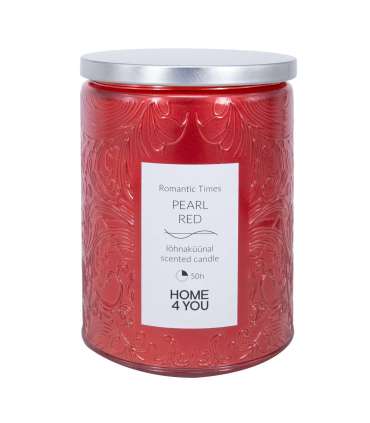 Свеча в стеклянной банке ROMANTIC TIMES H11см, жемчужно-красный