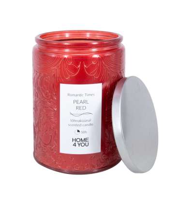 Свеча в стеклянной банке ROMANTIC TIMES H11см, жемчужно-красный