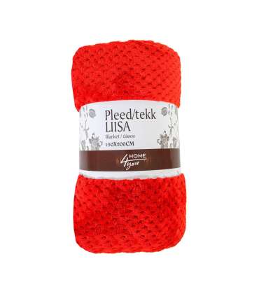 Плед LIISA CORAL 150x220см, тёмно-красный, 100% полиэстер