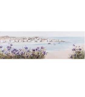 Õlimaal 50x150cm, rand/lillad lilled