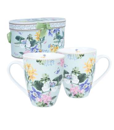 Kruusid MIA FLORA H10,5cm 340m 2tk kinkekarbis