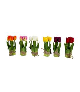 Kunstlill FLOWERLY 5-ne, tulbid, madal, 
