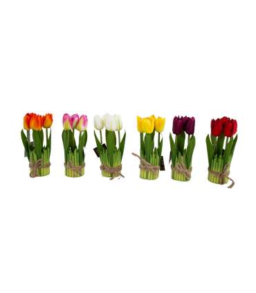Kunstlill FLOWERLY 5-ne, tulbid, madal, 