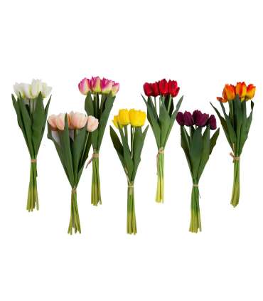 Kunstlill FLOWERLY kimp 7-ne, tulbid, mix