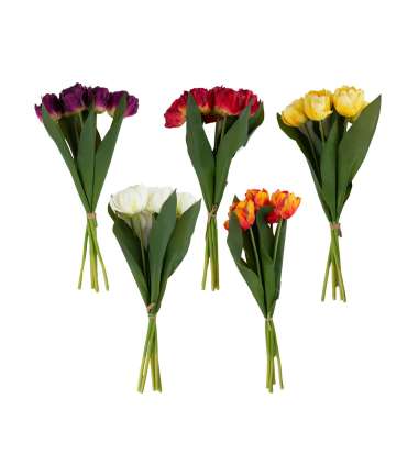 Kunstlill FLOWERLY kimp 5-ne, tulbid, mix