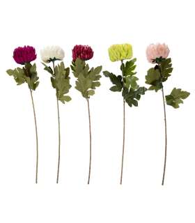 Kunstlill FLOWERLY H74cm, krüsanteem, mi