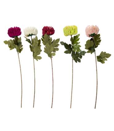 Kunstlill FLOWERLY H74cm, krüsanteem, mix