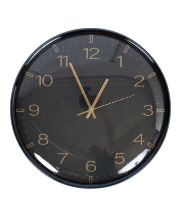 Seinakell CLASSY D36cm, must, kuldsed numbrid