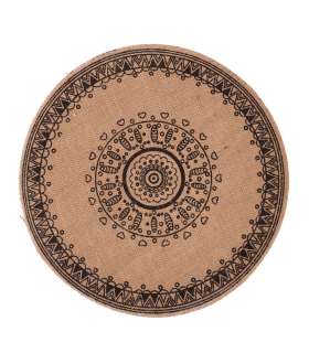 Lauamatt SUN D38cm, must trükk, mix