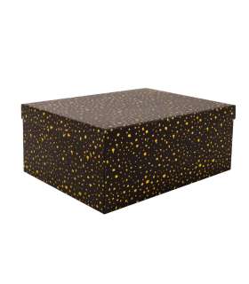 Pappkarp DIANA-1 kaanega 37,5x29xH16cm, must kuldsete täppidega