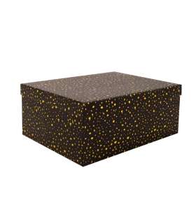 Pappkarp DIANA-3 kaanega 33x25,5xH14,5cm, must kuldsete täppidega