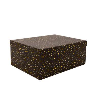 Pappkarp DIANA-3 kaanega 33x25,5xH14,5cm, must kuldsete täppidega