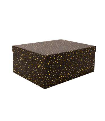 Pappkarp DIANA-4 kaanega 31x23xH14cm, must kuldsete täppidega