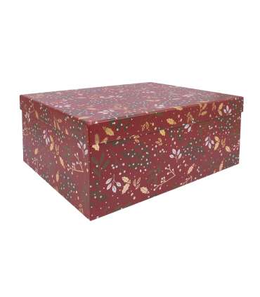 Pappkarp ARIEL-1 kaanega 37,5x29xH16cm, punane kuldse mustriga