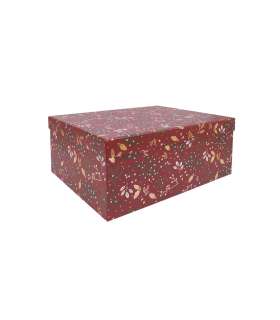 Pappkarp ARIEL-5 kaanega 29x22xH12,5cm, punane kuldse mustriga