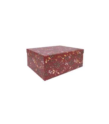 Pappkarp ARIEL-9 kaanega 21x15xH9cm, punane kuldse mustriga