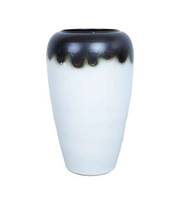 Põrandavaas TITAN STONE H60cm, tumepruun/valge, keraamika