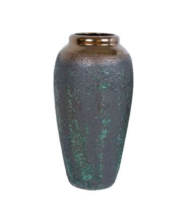 Põrandavaas TITAN STONE H32cm, must/roheline tekstuur, keraamika