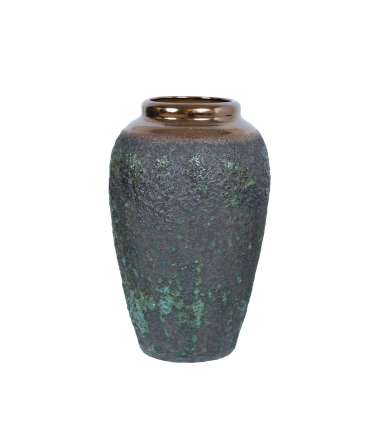 Põrandavaas TITAN STONE H27cm, must/roheline tekstuur, keraamika