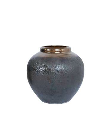 Põrandavaas TITAN STONE H18cm, must/roheline tekstuur, keraamika