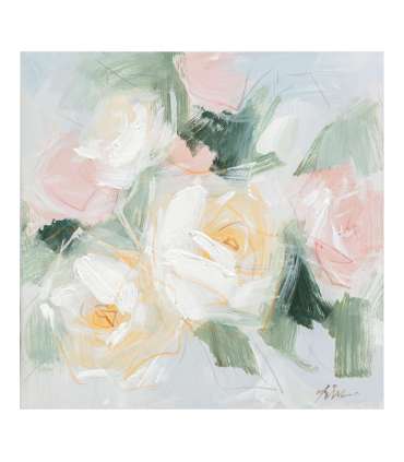 Масляная картина 100x100cm, пастельные цветы