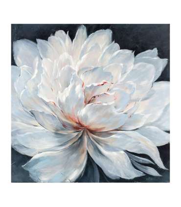 Õlimaal 100x100cm, valge õis tumedal taustal