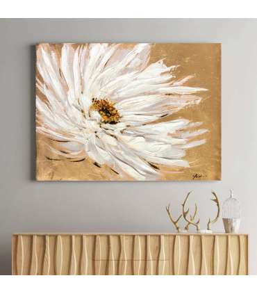 Õlimaal 90x120cm, valge õis beežil taustal