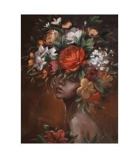 Õlimaal 90x120cm, naine lilledega