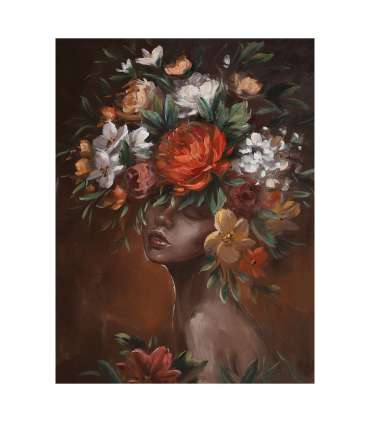 Õlimaal 90x120cm, naine lilledega