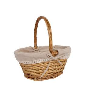 Korv MAXINE 37x28xH35cm, sangaga, helepruun punutis