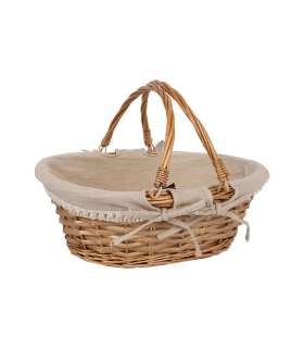 Korv MAXINE 40x31xH15cm, 2-sangaga, helepruun punutis