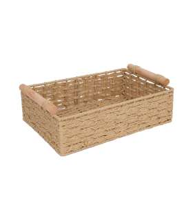 Korv MAX SARA 34x23xH11,5cm, helepruun punutis