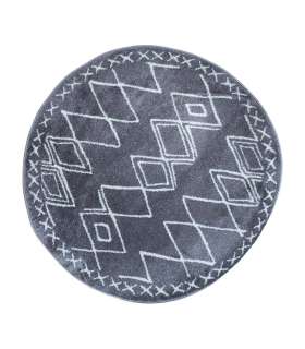 Vaip SANFORD-1, D90cm, tumehall/valge