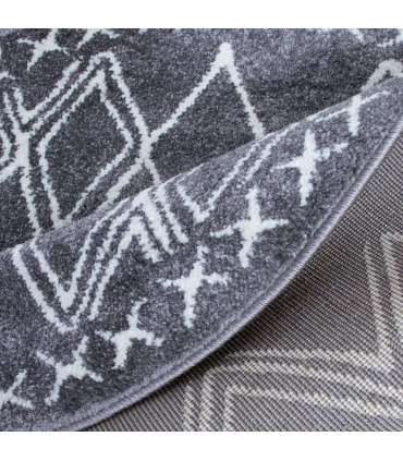 Vaip SANFORD-1, D90cm, tumehall/valge