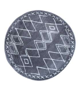 Vaip SANFORD-1, D120cm, tumehall/valge