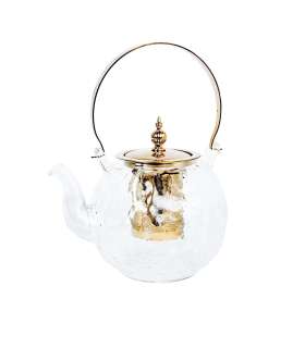 Teekann MANON 1L sõelaga, kaarsang, kuldne