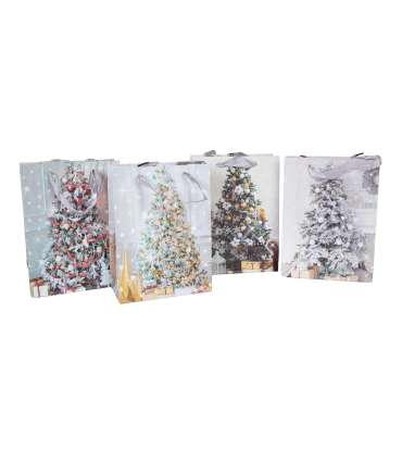Подарочный пакет XMAS TREE-4, 18x24x8,5см, микс