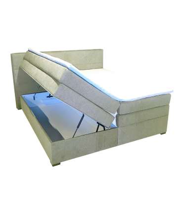 Континентальная кровать TENNESSI STORAGE 180x200см, тёмно-серая