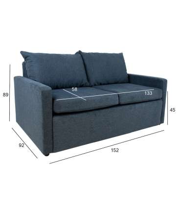Диван-кровать COLOGNE, 152x92x89см, темно-синий