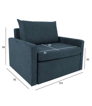 Кресло / кровать COLOGNE, 103x92x89см, темно-синий