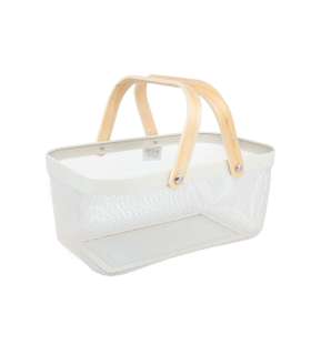 Korv OTTO 40x27xH18cm, sangaga valge