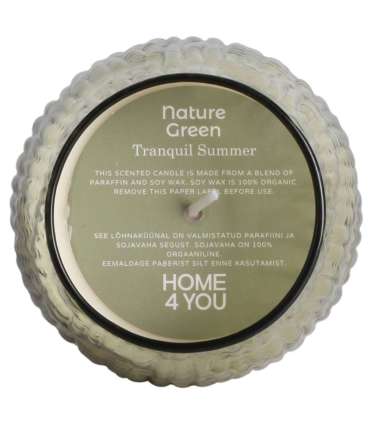 Lõhnaküünal klaasis NATURE GREEN H13,5cm, Tranquil Summer