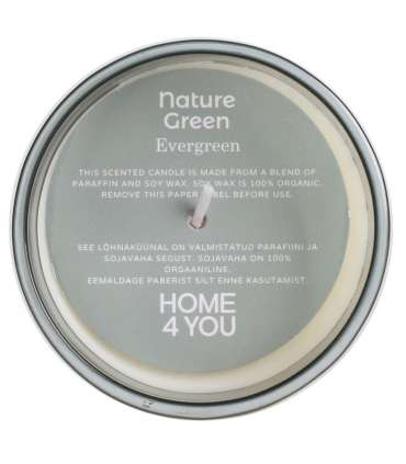 Lõhnaküünal klaasis NATURE GREEN H9,5cm, Evergreen