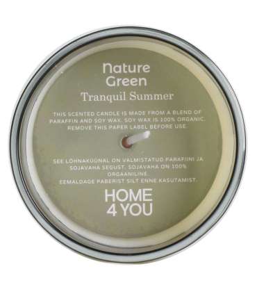 Lõhnaküünal klaasis NATURE GREEN H9,5cm, Tranquil Summer