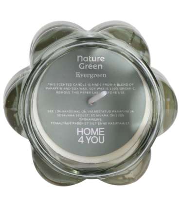 Lõhnaküünal klaasis NATURE GREEN H9,2cm, Evergreen