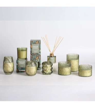 Lõhnaküünal klaasis NATURE GREEN H9,2cm, Tranquil Summer