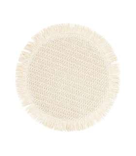 Lauamatt SUZAN D38cm jute, valge