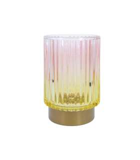 LED-küünal WINGS AMBER D8,5xH13cm roosa/kollane, taimer 6h