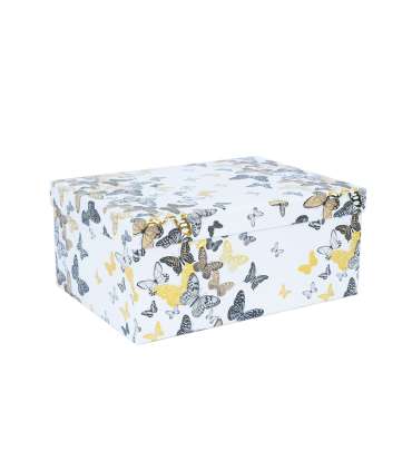 Pappkarp DIANA-4 kaanega 31x23xH14cm, valgel põhjal liblikad