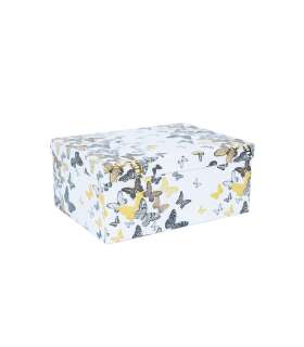 Pappkarp DIANA-10 kaanega 19x13xH8cm, valgel põhjal liblikad